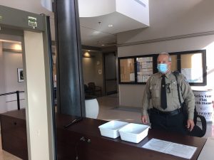 Officer Jack Palmer in the lobby of the Dare County Justice Center